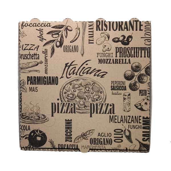 Scatolificio Martinelli Srl: Contenitori Pizza 32×32 Avana h. 3,5 cm con chiusura Americana