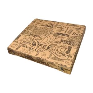 Scatolificio Martinelli Srl: Scatola Pizza 32x32 Avana h. 3 cm con chiusura Italiana (Occhiellata)