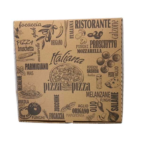 Scatolificio Martinelli Srl: Scatole Pizza 33×33 Avana h. 3,5 cm chiusura Americana