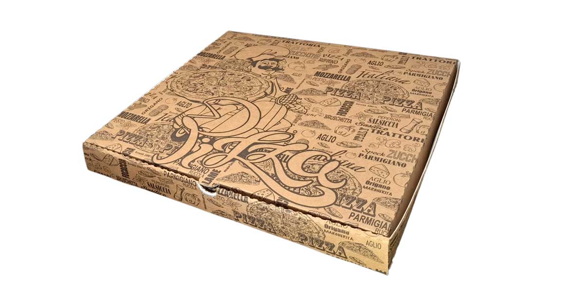 Cartone Pizza Naturale 30x40 Cm - Confezione Da 100 Scatole Per Asporto, Chiusura Americana, Senza Stampa