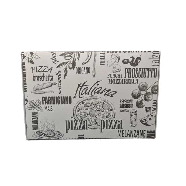 Scatolificio Martinelli Srl: contenitori pizza 40x60 h. 5 cm Kraft Bianco con chiusura Italiana (Occhiellata)