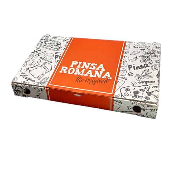 Scatolificio Martinelli Srl: scatola Pinsa Romana 36x23 h. 4 cm con chiusura Italiana (Occhiellata)