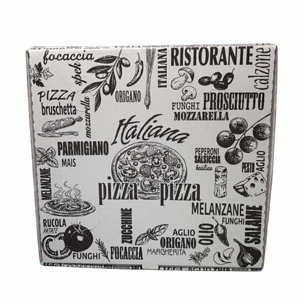 Scatolificio Martinelli Srl: Contenitori Pizza 33×33 h. 3,5 cm con chiusura Americana