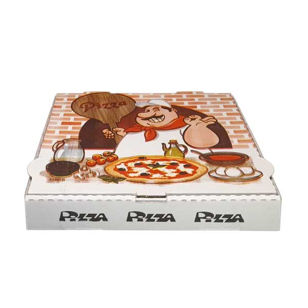 Scatolificio Martinelli Srl: Scatola Pizza 26×26 h. 3,5 cm con chiusura Americana