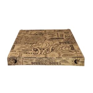 Scatolificio Martinelli Srl: Scatola Pizza 33x33 Avana h. 3,5 cm con chiusura Italiana (Occhiellata)