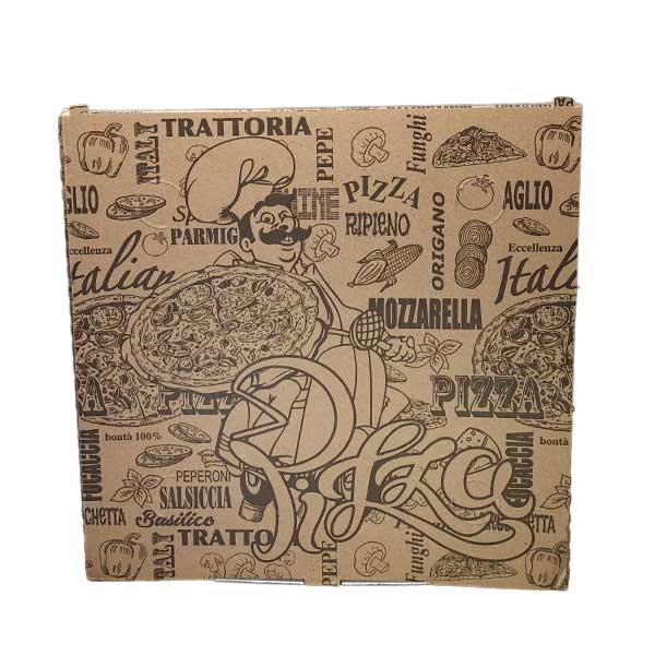 Scatolificio Martinelli Srl: Scatole Pizza 33x33 Avana h. 3,5 cm con chiusura Italiana (Occhiellata)