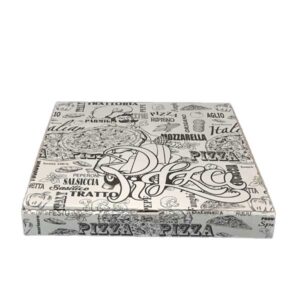 Scatolificio Martinelli Srl: box pizza 36x36 h. 4 cm TBWKB (estero) con chiusura Americana